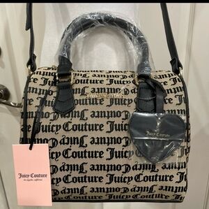 Juicy Couture Black Beige Best Seller Fame Satchel Bag